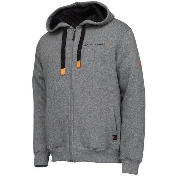Savage Gear Classic Zip Hoodie Grey Melange Size L 3 Savage Gear Classic Zip Hoodie Grey Melange Size L - Afbeelding 3