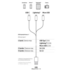 Dorr USB 3 In 1 Cable 35cm