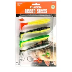 Fladen Soft Lure Assortment Ribbed Shad 120 Mm, Yellow