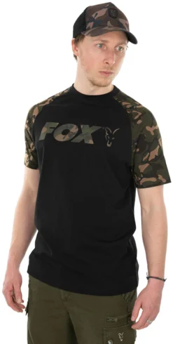 Fox Black/Camo Raglan T-Shirt XXXL -Campsite & Supply a52f2a91fe902bd5