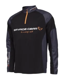 Savage Gear Tournament Shirt 1/2 Zip Size L Black Ink