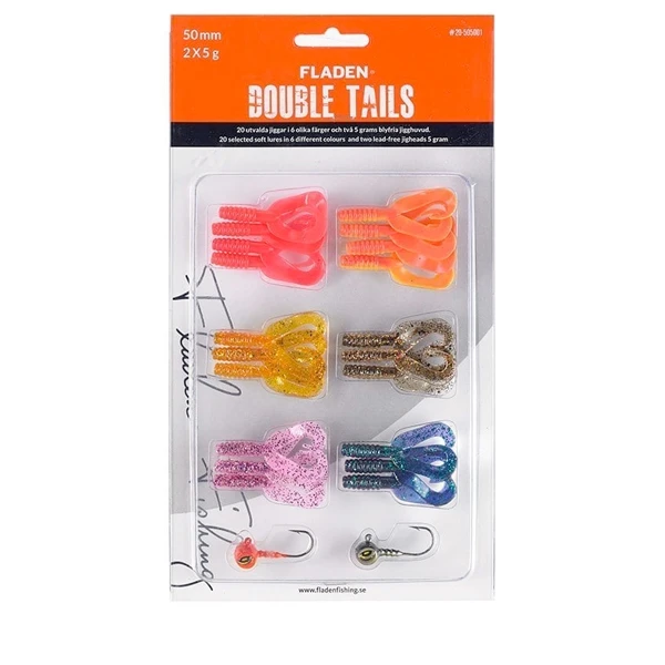 Fladen Soft Lure Assortment Double Tails 50 Mm, Red 1 Fladen Soft Lure Assortment Double Tails 50 Mm, Red
